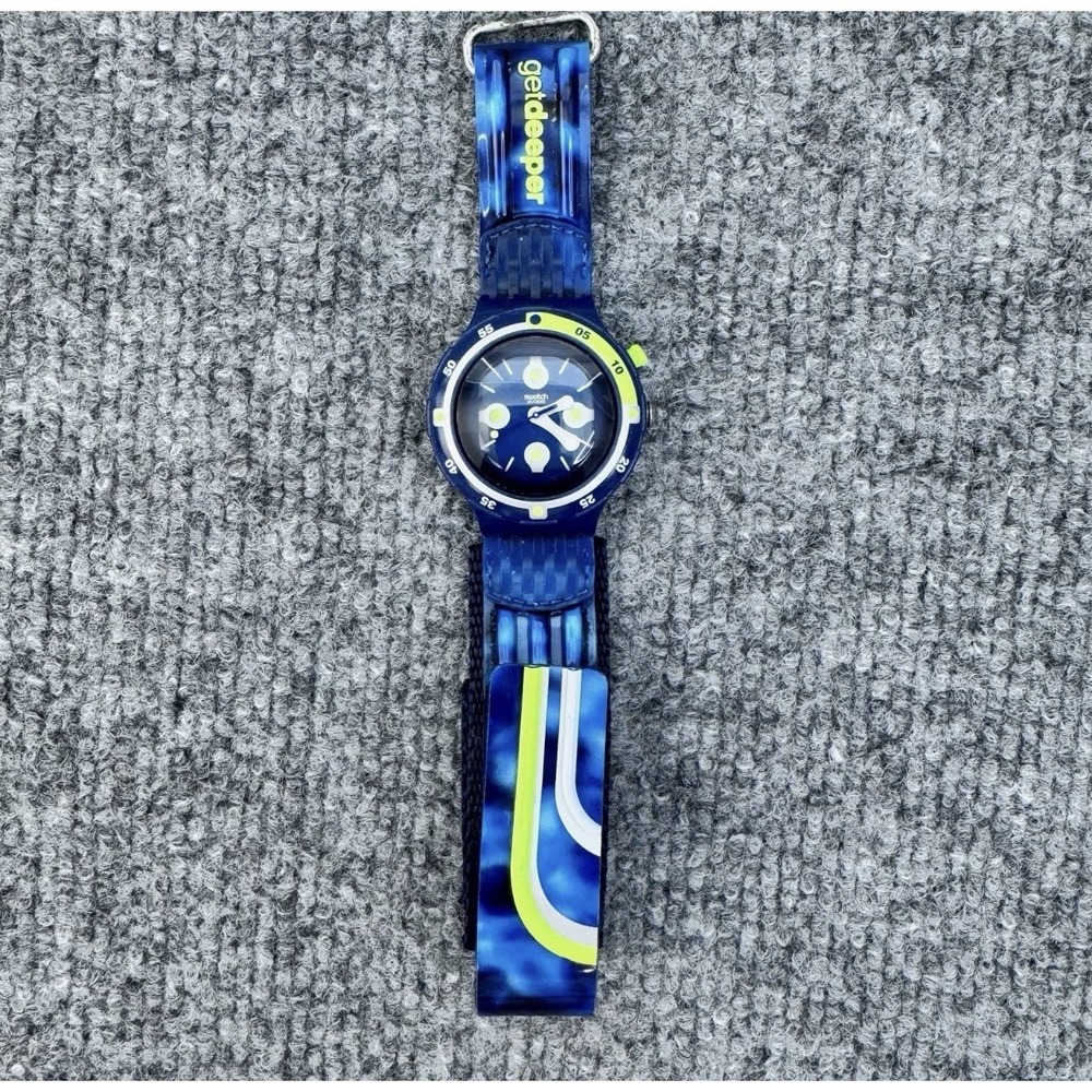 Swatch Scuba YELLOW SPOT 1999 Loomi Collector 200M Diving Watch‎ UNTESTED